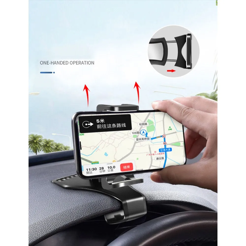 3 in 1 Car GPS Smartphone Holder: Dashboard / Visor Clamp   AC Grid Clip for HTC Desire 10 Compact - Black