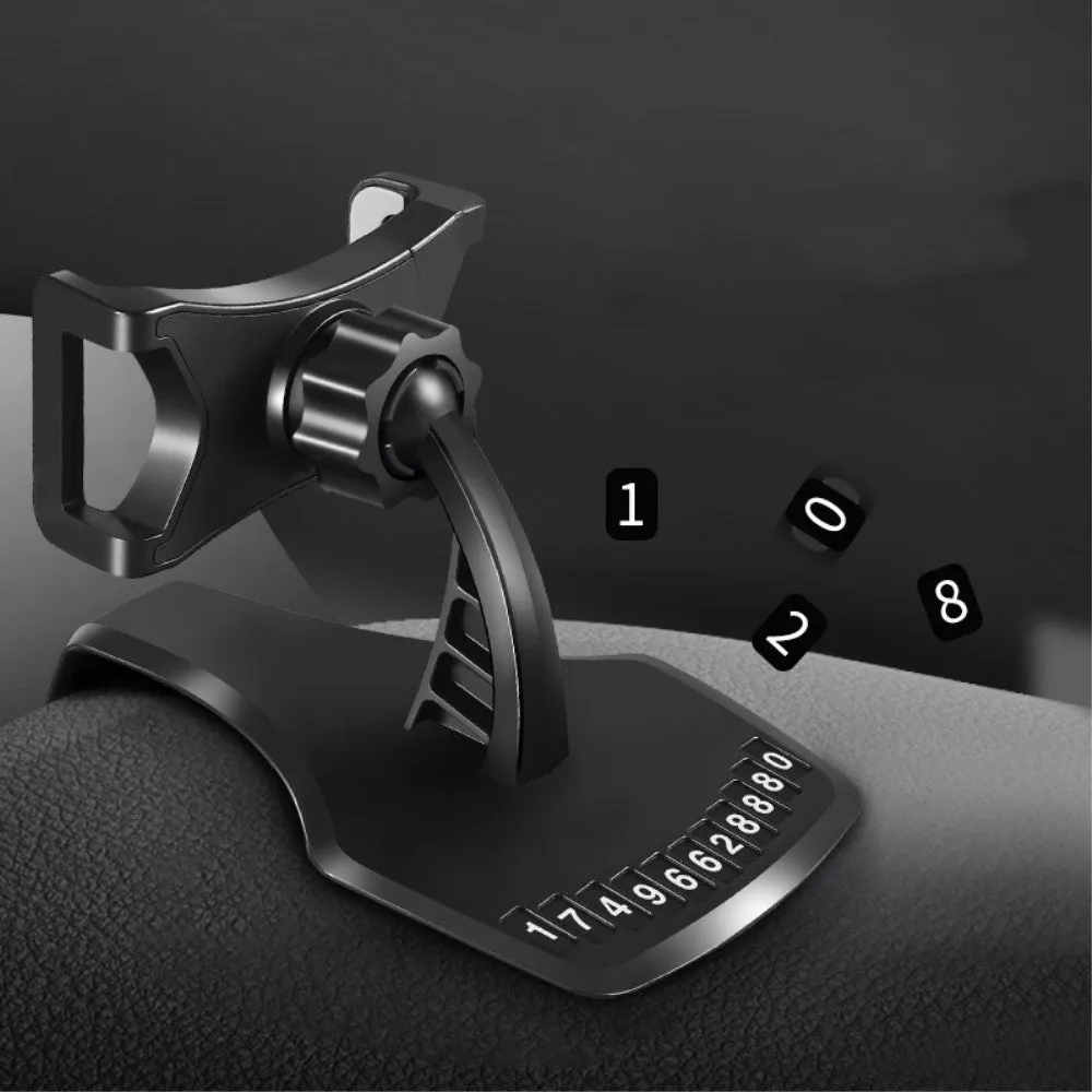 3 in 1 Car GPS Smartphone Holder: Dashboard / Visor Clamp   AC Grid Clip for Huawei Y6 II Compact - Black