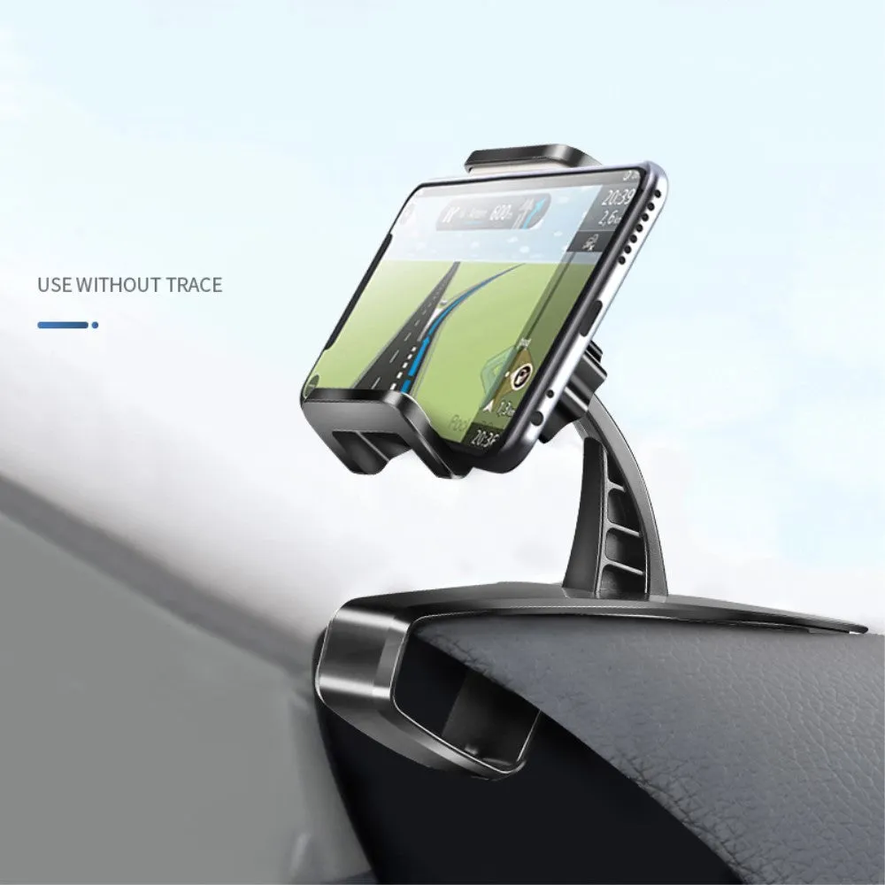 3 in 1 Car GPS Smartphone Holder: Dashboard / Visor Clamp   AC Grid Clip for Huawei Y6 II Compact - Black
