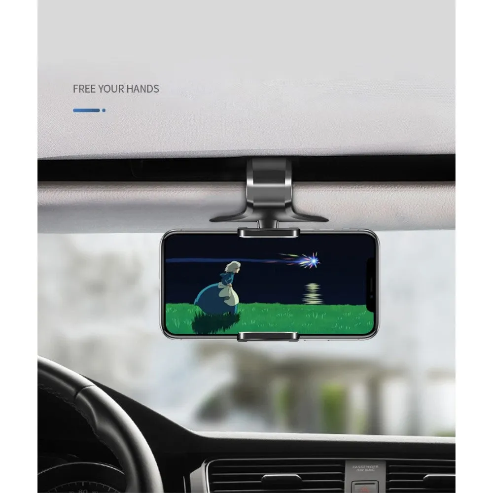 3 in 1 Car GPS Smartphone Holder: Dashboard / Visor Clamp   AC Grid Clip for Huawei Y6 II Compact - Black