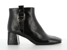 Black Patent Heeled Ankle Boots