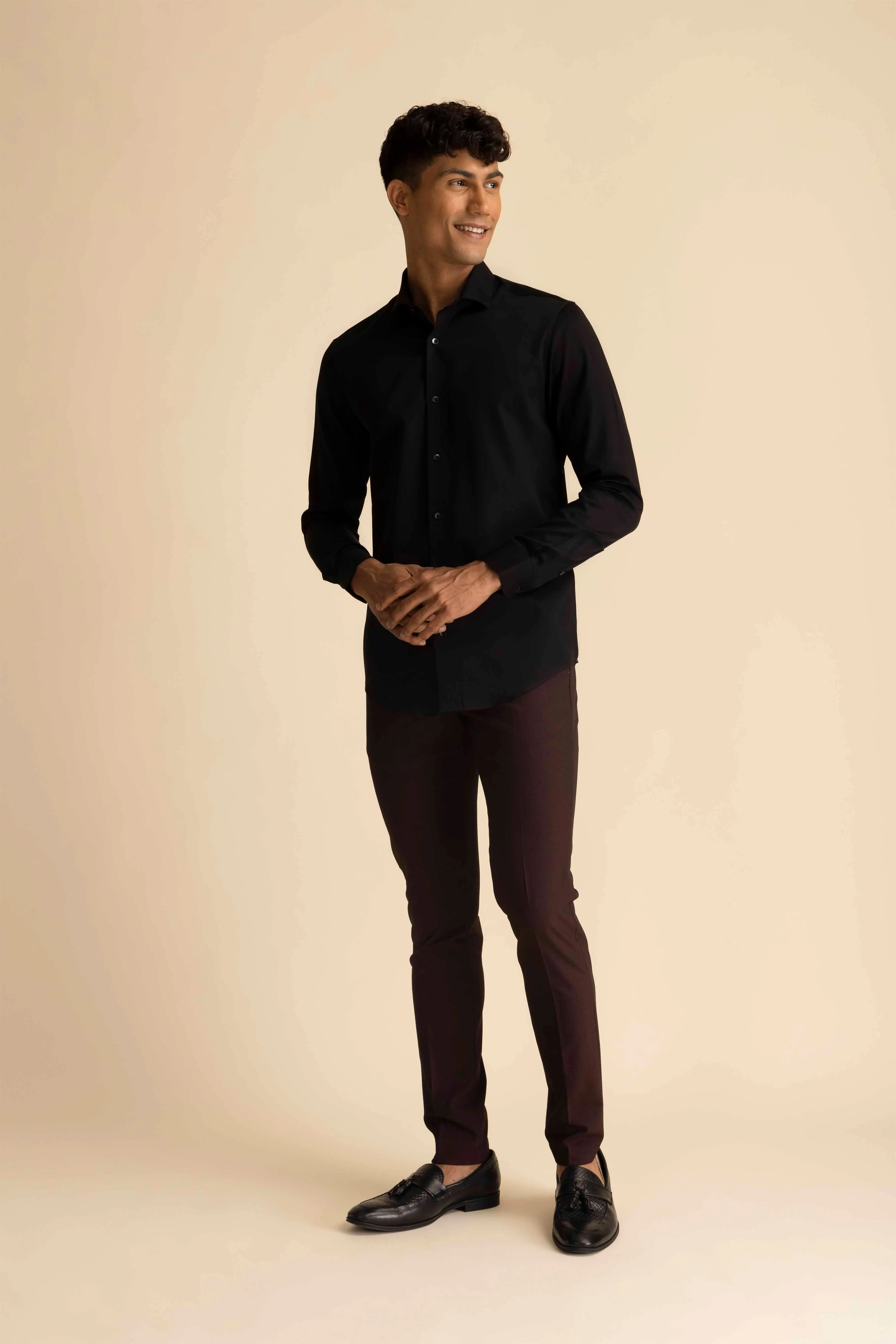 Black Sateen Shirt