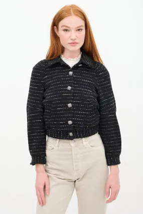 Black Tweed Collared Jacket