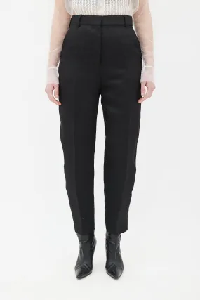 Black Wool Tapered Trouser