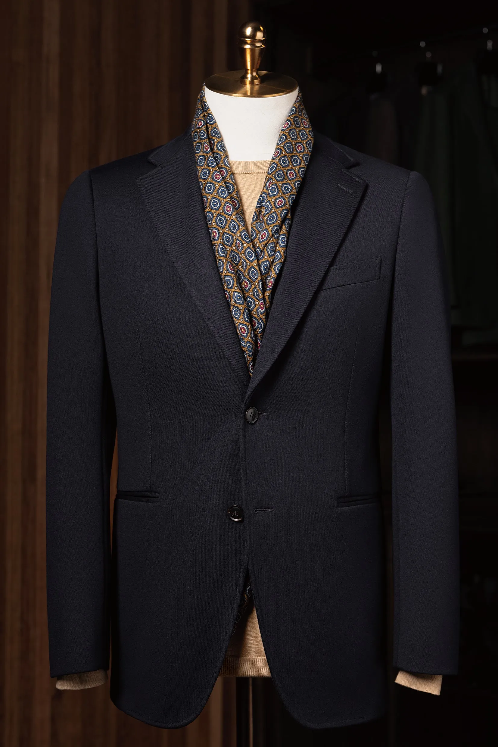 Classic Navy Blazer & Beige Trousers