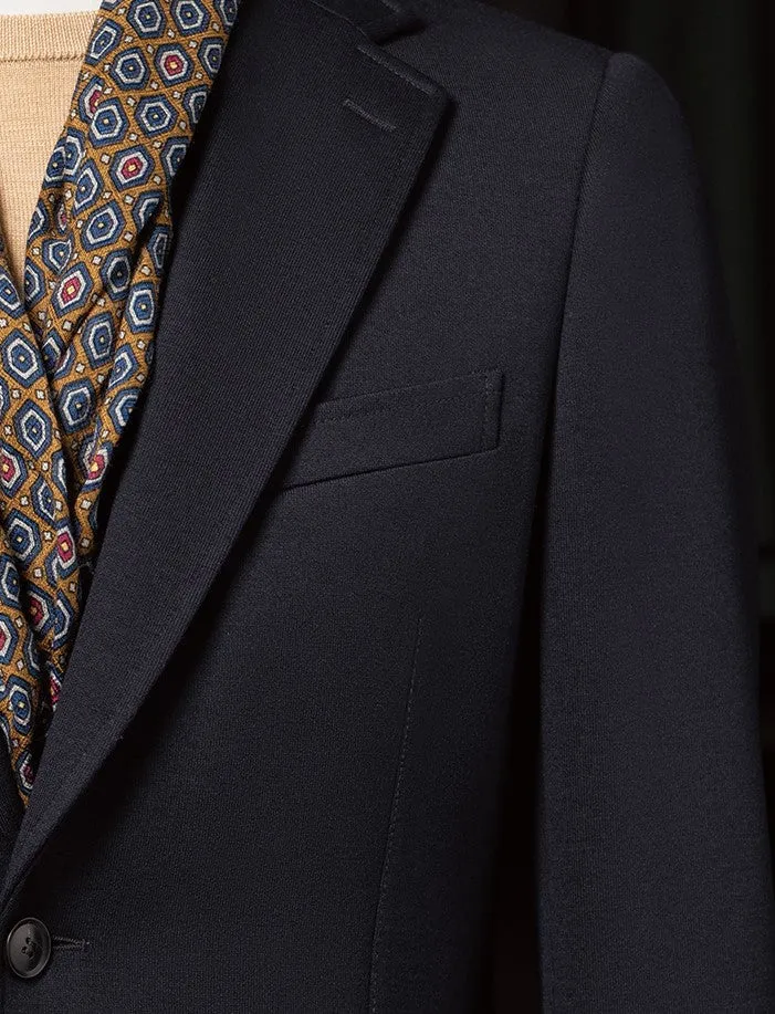 Classic Navy Blazer & Beige Trousers