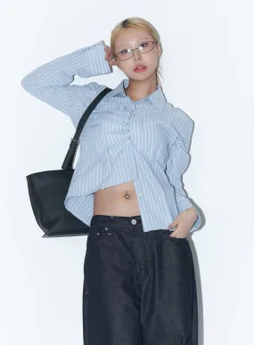 Classic Striped Pintuck Collared Shirt CM505