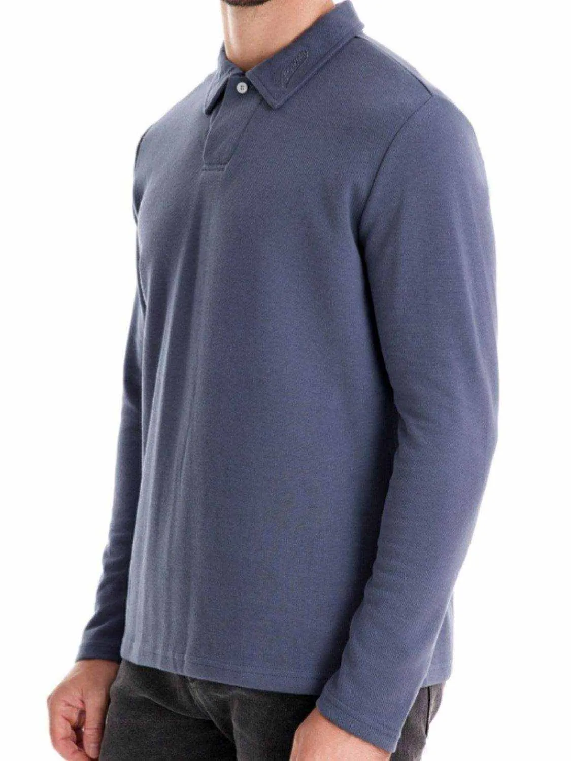 Collared Neck Long Sleeve Polo