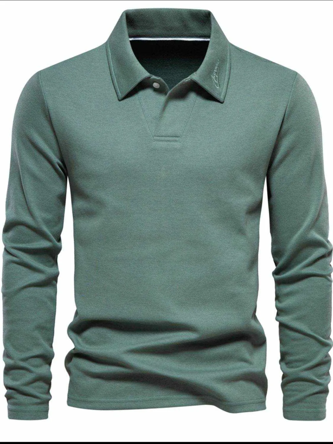Collared Neck Long Sleeve Polo