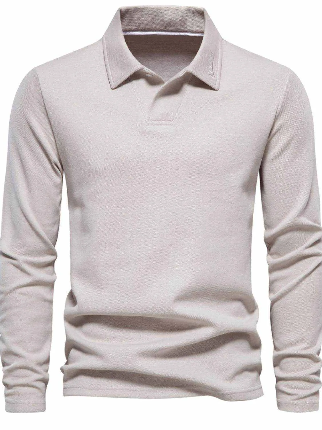 Collared Neck Long Sleeve Polo