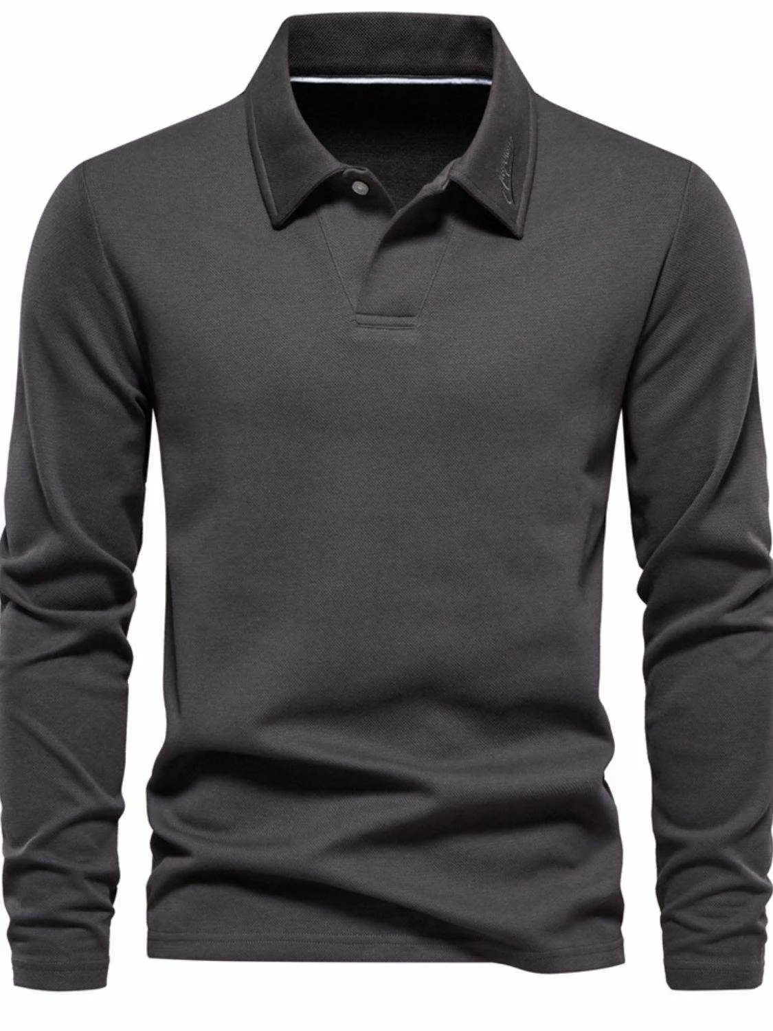 Collared Neck Long Sleeve Polo