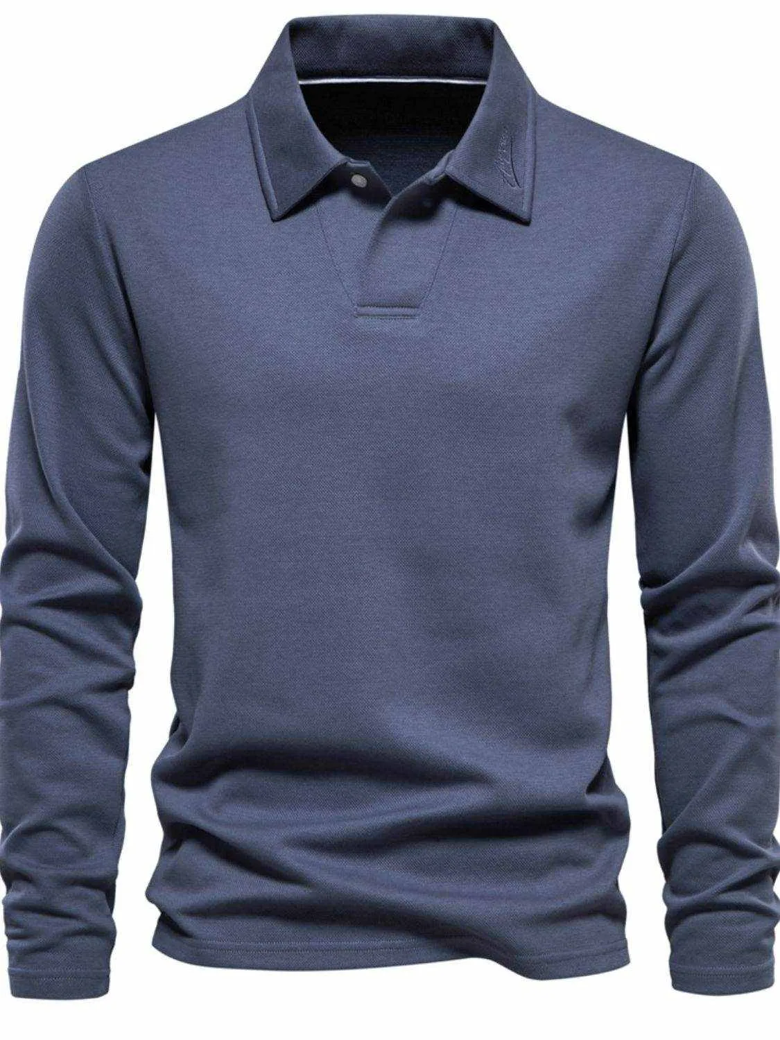 Collared Neck Long Sleeve Polo