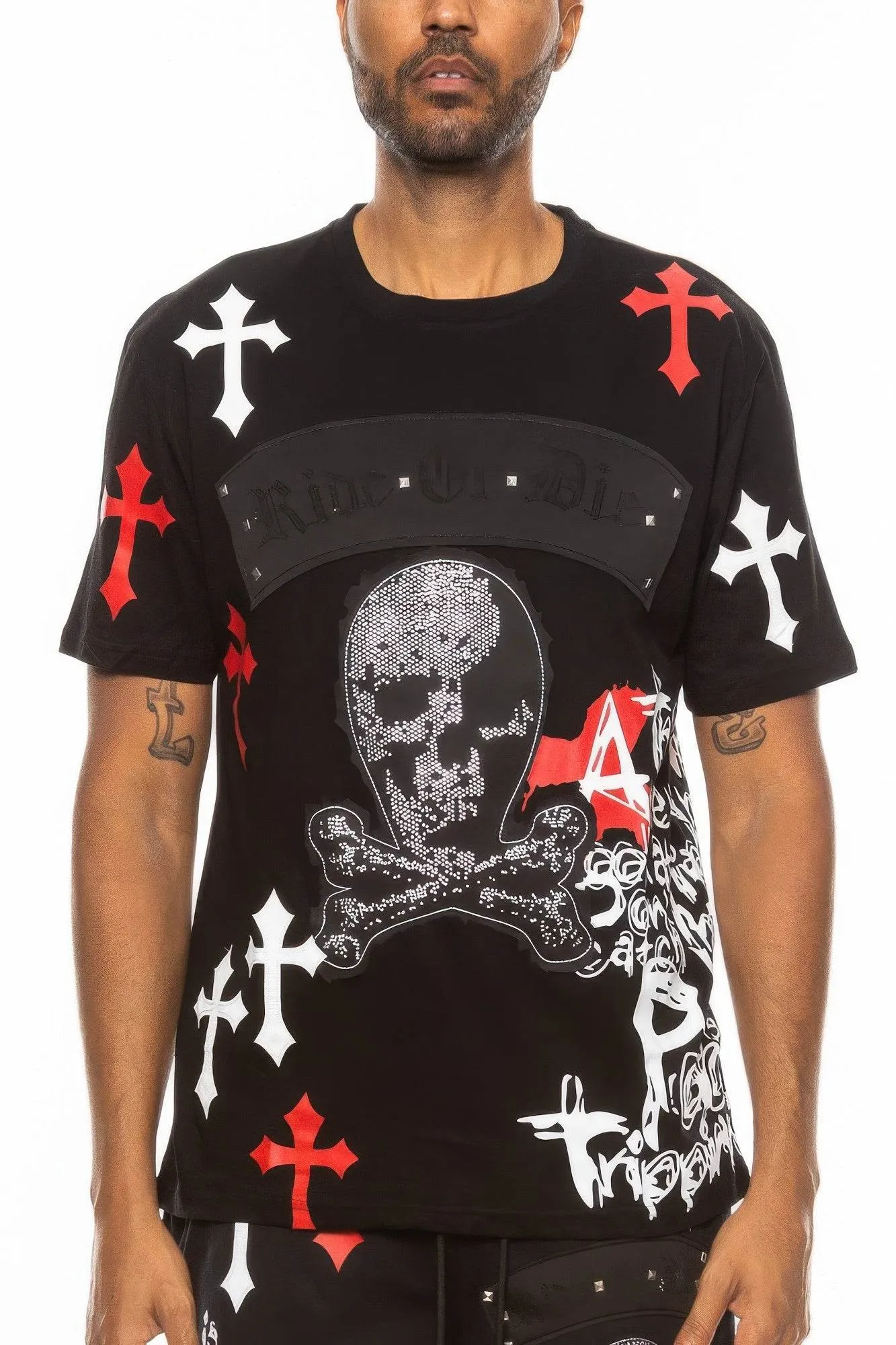 Cotton Print Chome Cross Thirt
