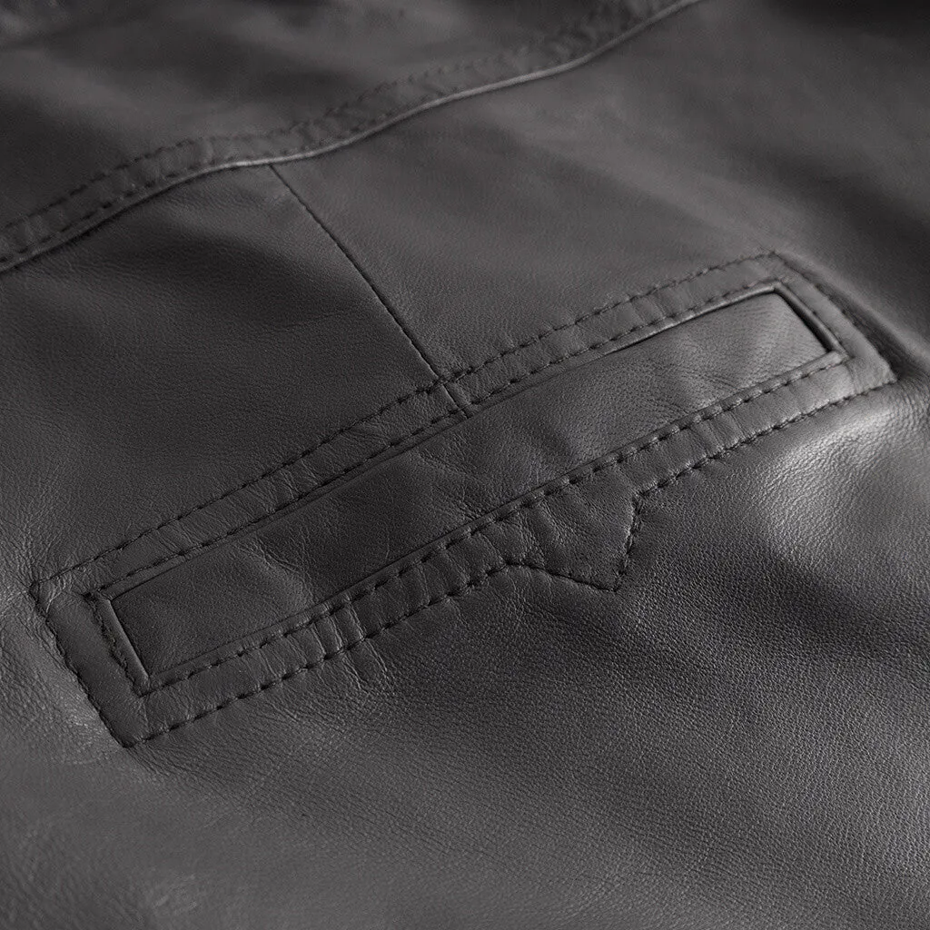 HW regular fitting Boa leather pants / 51142 - Antracit