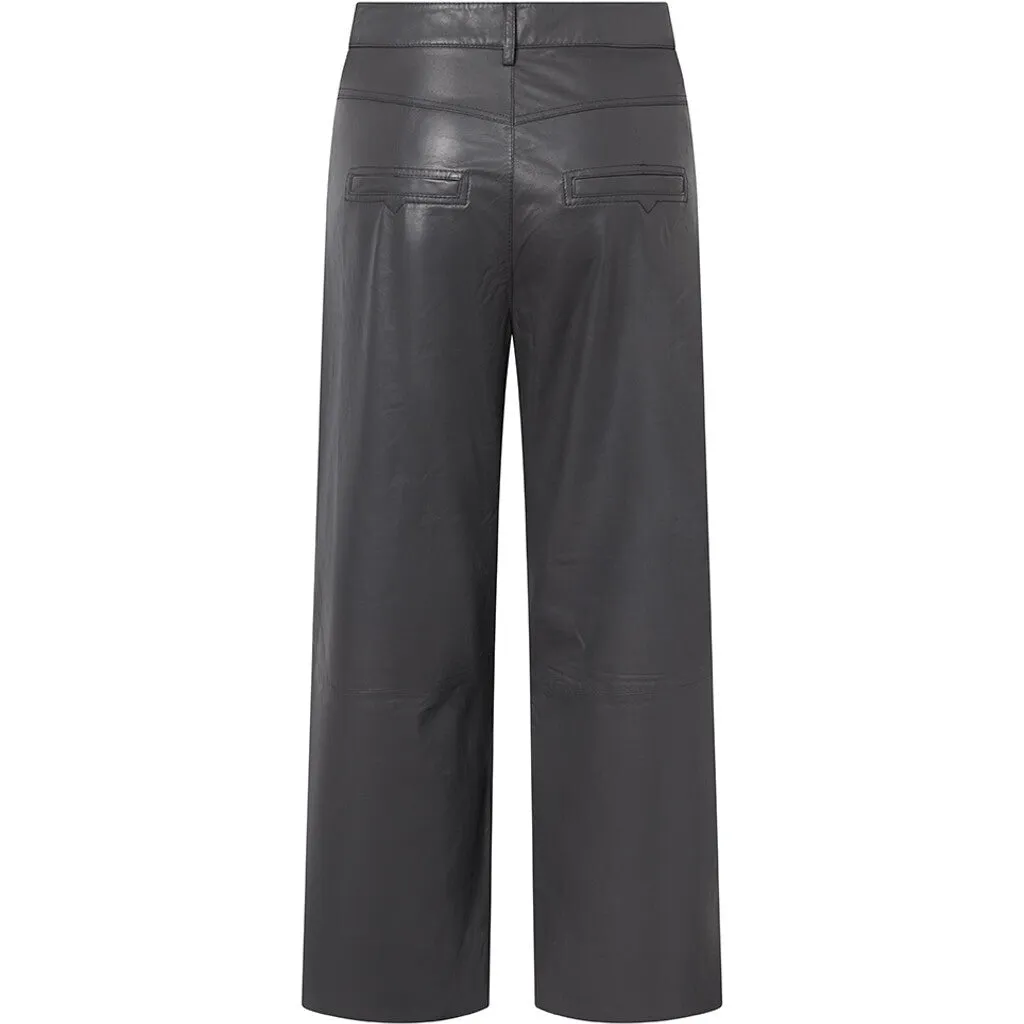 HW regular fitting Boa leather pants / 51142 - Antracit