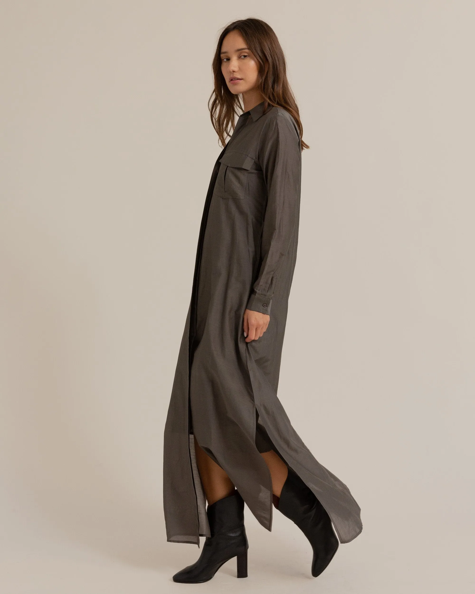 Margeaux Cotton Silk Shirt Dress