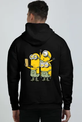 Minions taking a selfie on the back, Premium Hoodie with Streetwear Graphic Design - Exclusive by Belavere