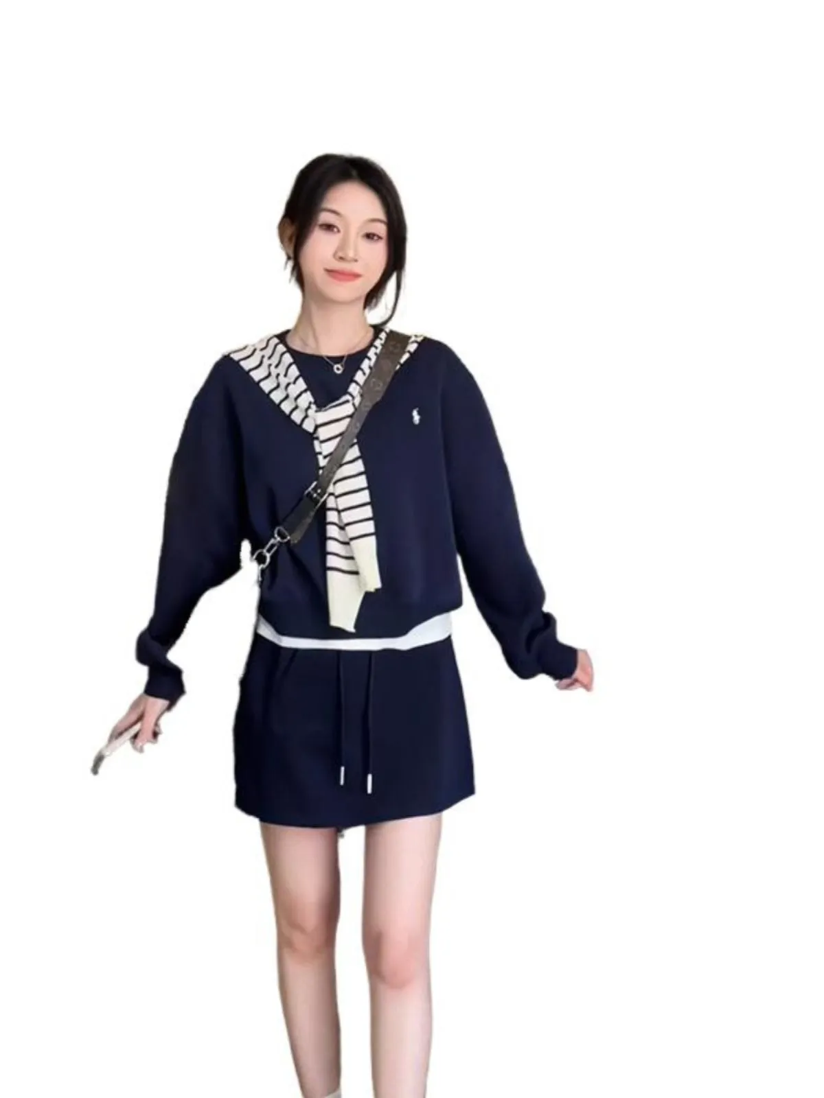 Navy Blue Casual Women's Sweatshirt