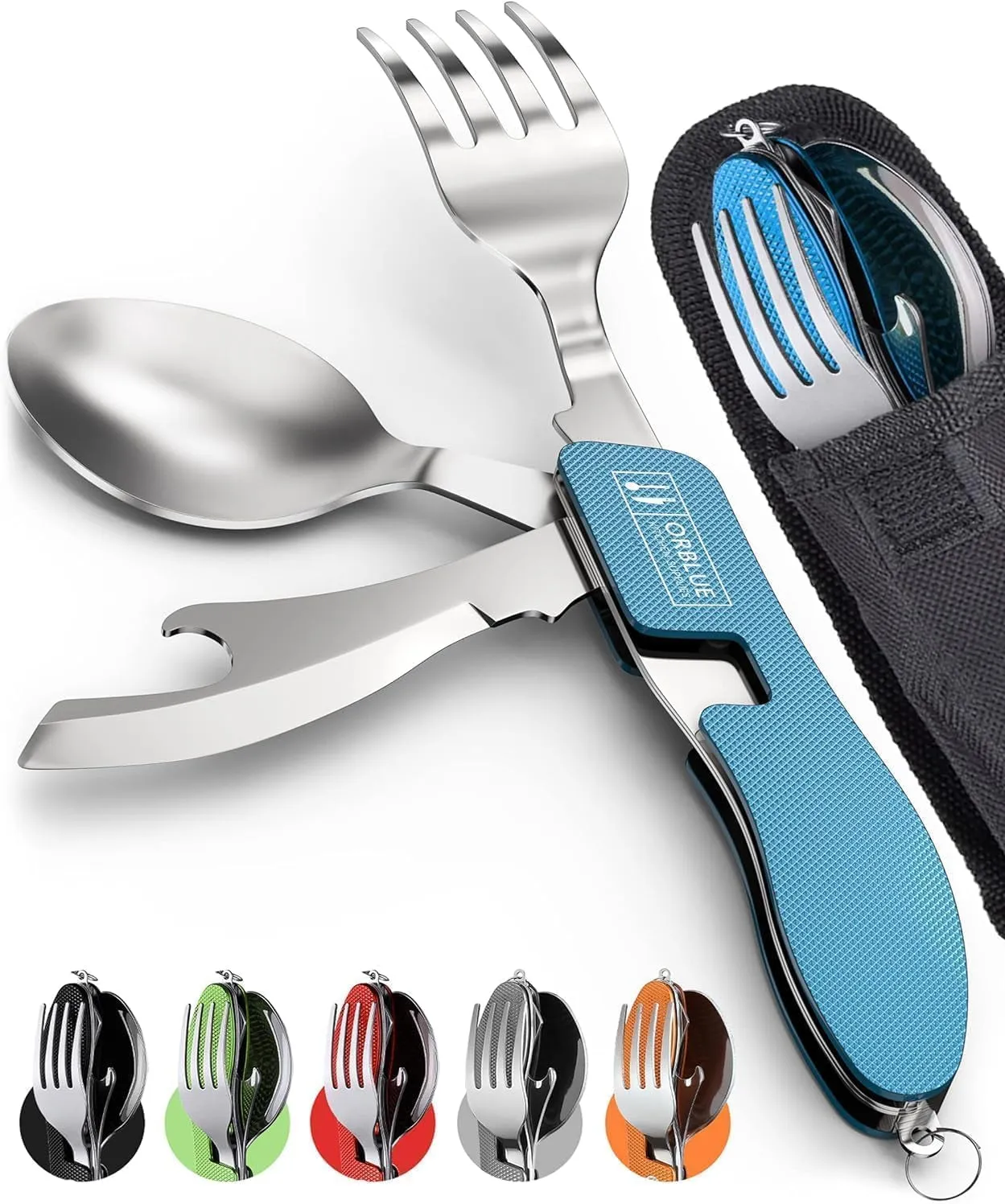 Orblue 4-in-1 Camping Utensils – Compact, Durable, Travel-Ready