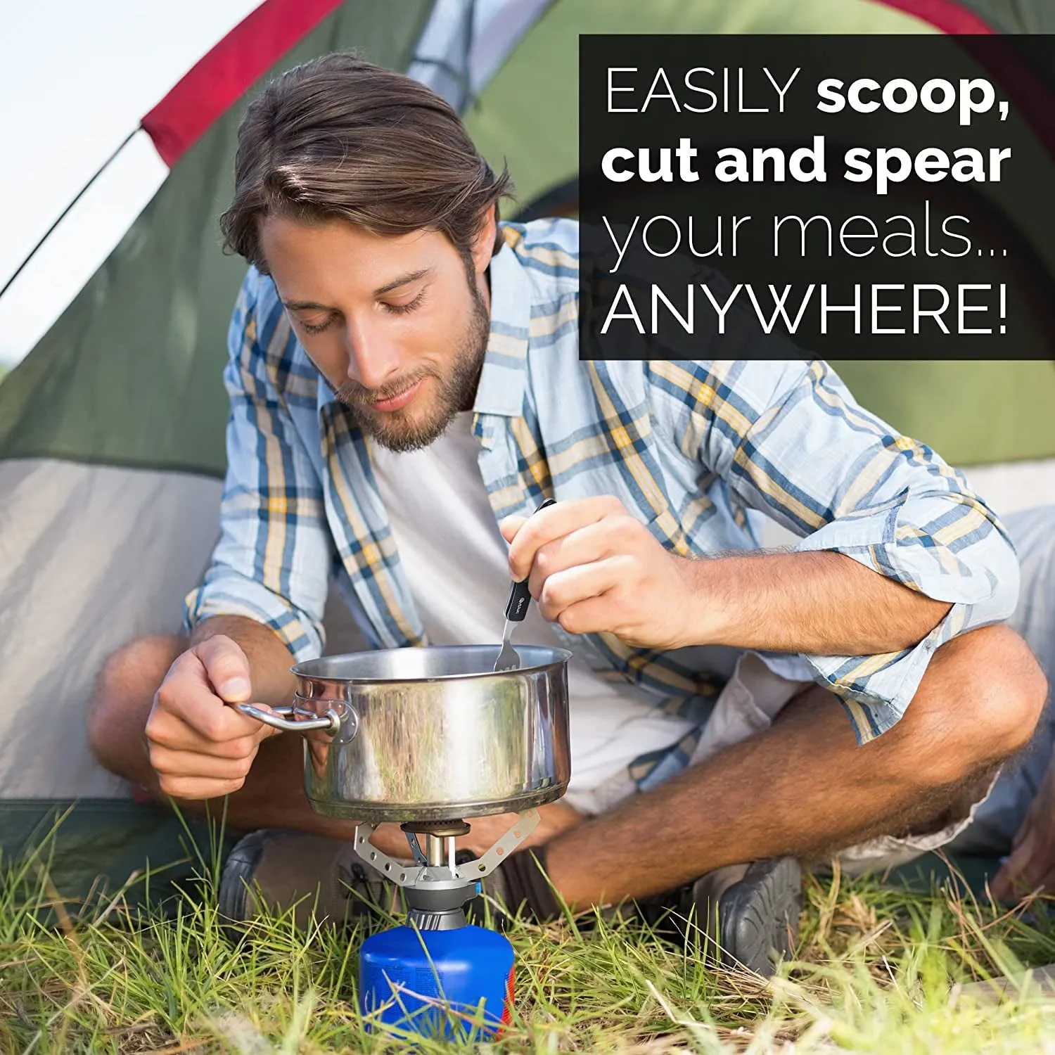 Orblue 4-in-1 Camping Utensils – Compact, Durable, Travel-Ready