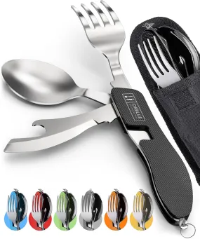 Orblue 4-in-1 Camping Utensils – Compact, Durable, Travel-Ready