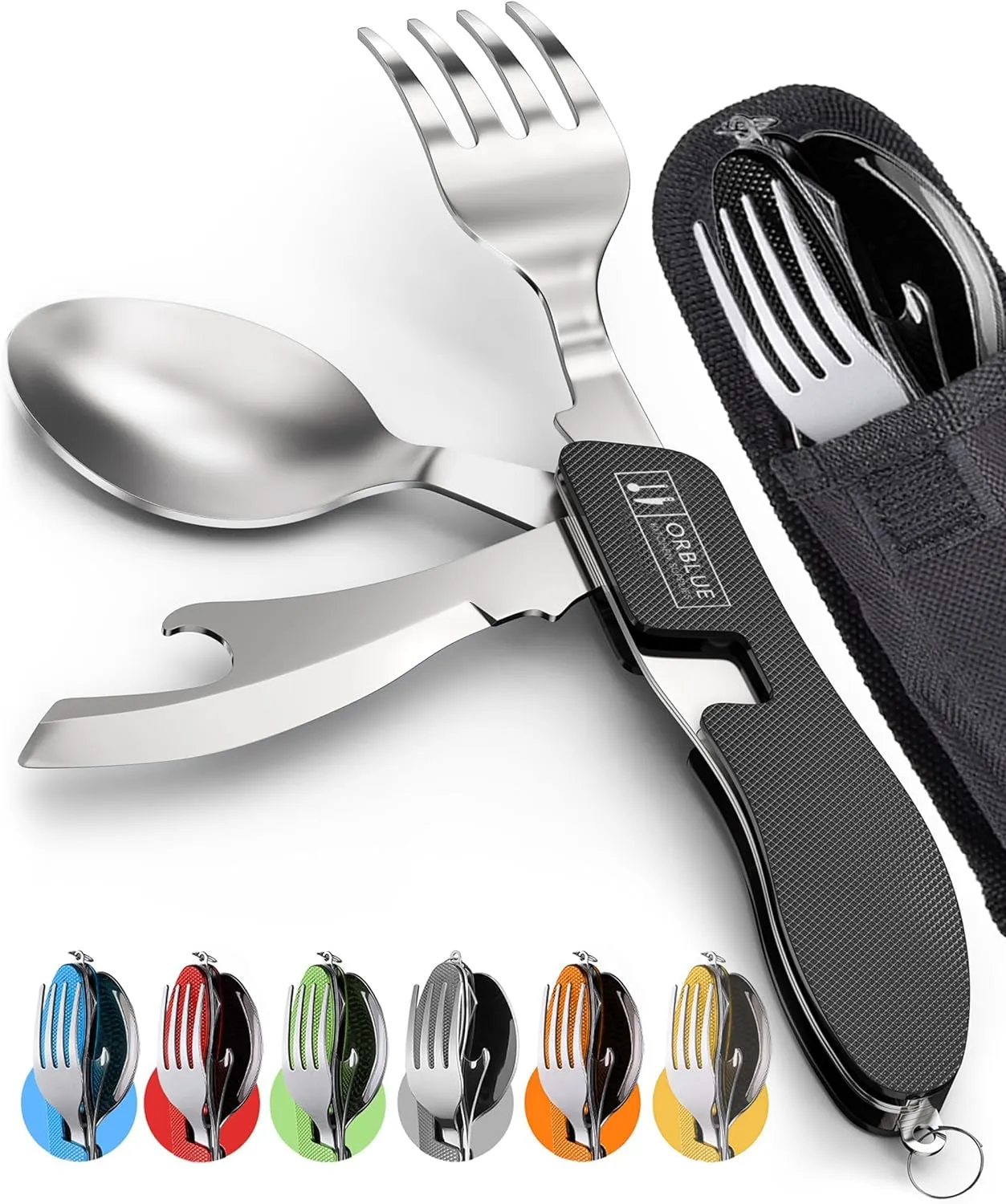 Orblue 4-in-1 Camping Utensils – Compact, Durable, Travel-Ready