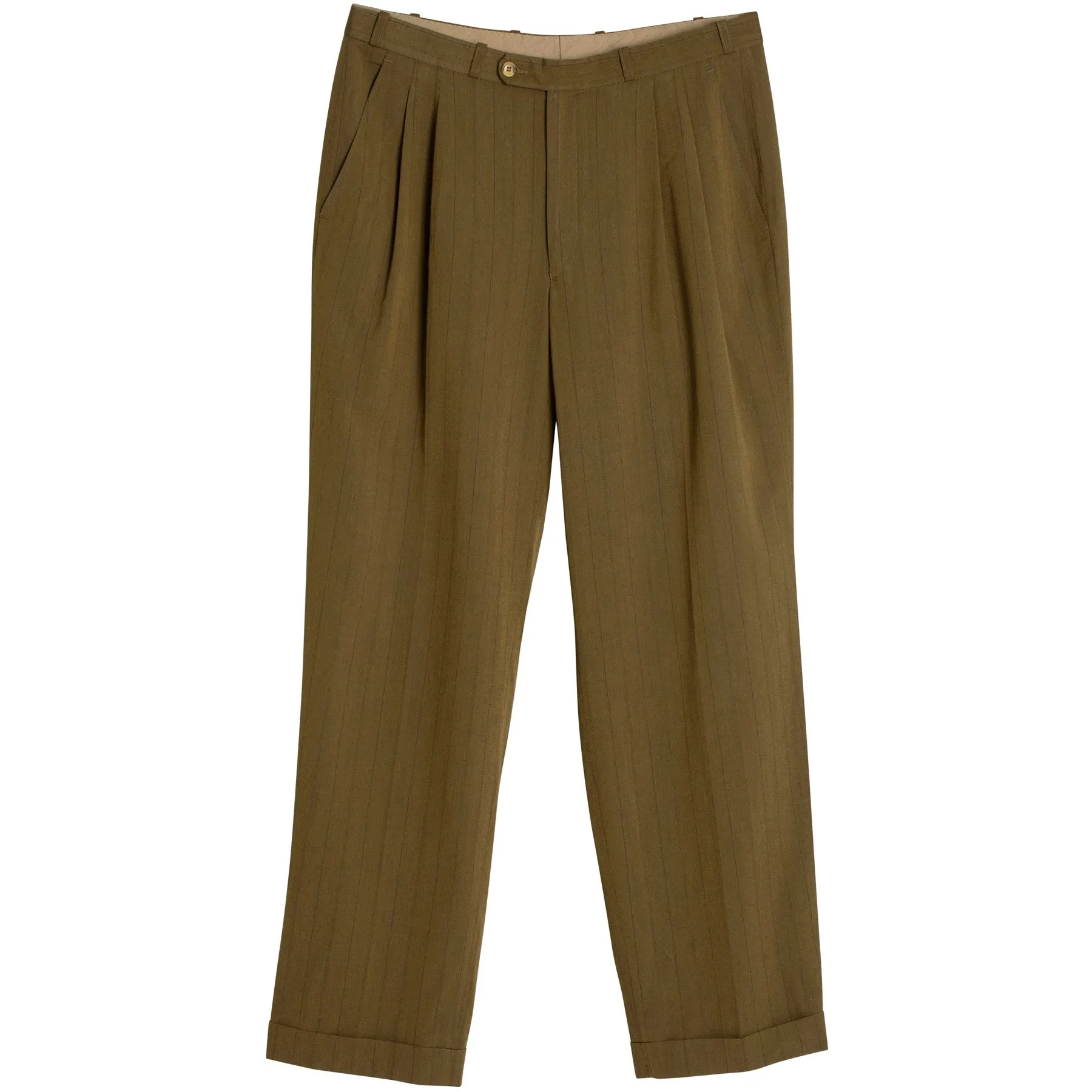 Oxford Weave, Pinstripe, Summer-Weight, Cuffed Hems