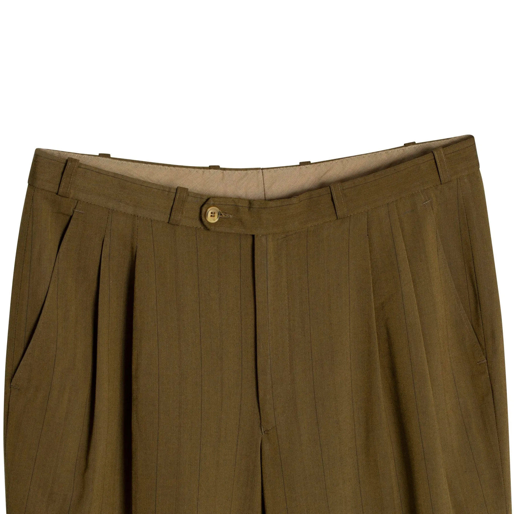 Oxford Weave, Pinstripe, Summer-Weight, Cuffed Hems