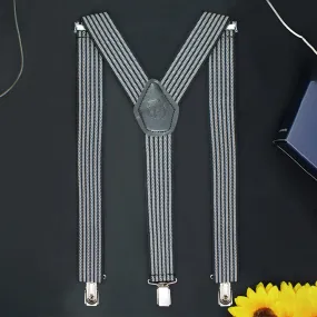 Peluche Sharp Striped Black Suspender for Men