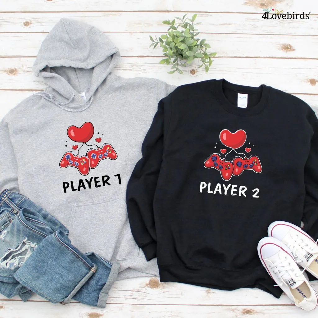 Player 1 & 2 Gaming Lovers Matching Set - Perfect Valentine's Gift for Geek Couples