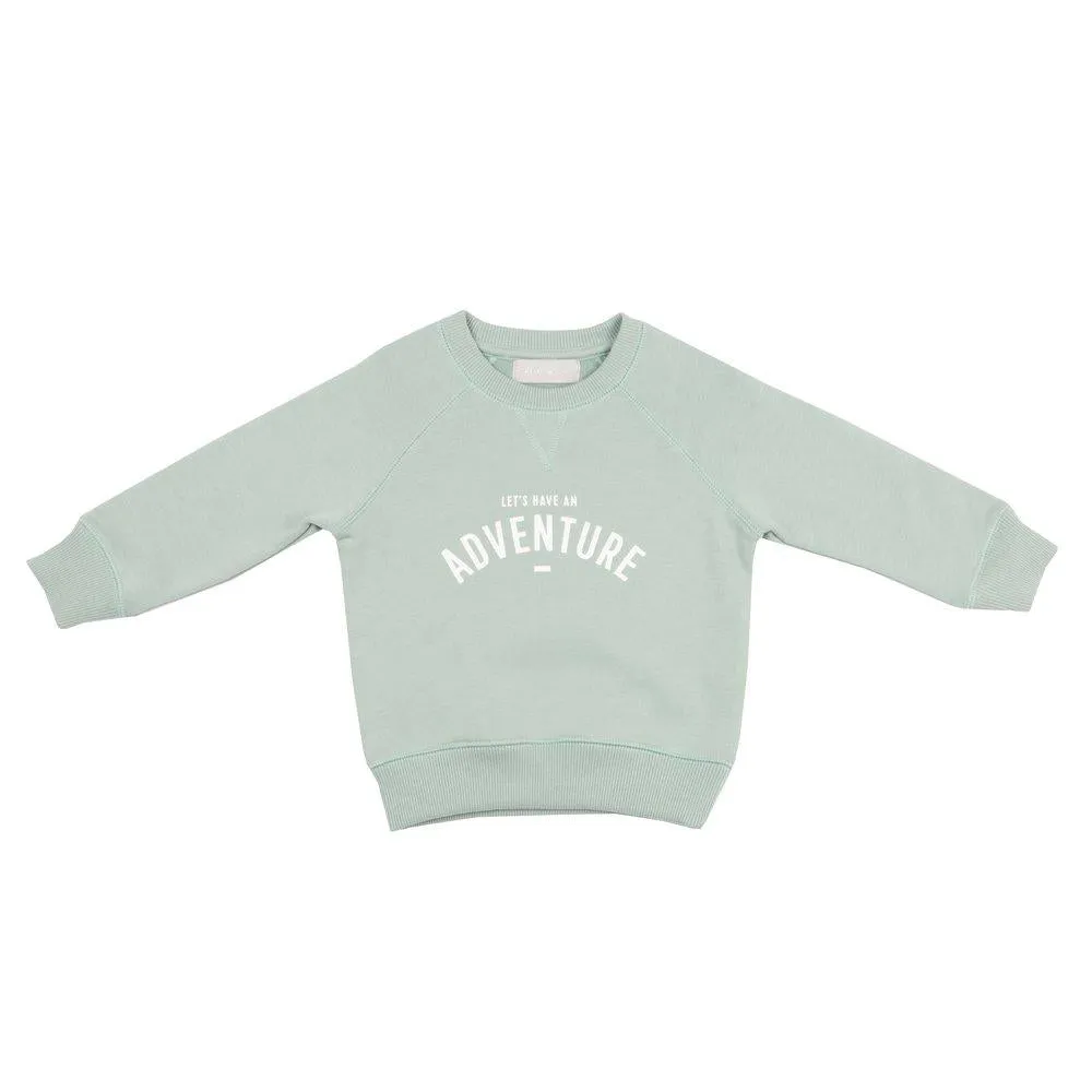 Sage 'LET'S HAVE AN ADVENTURE' Sweatshirt