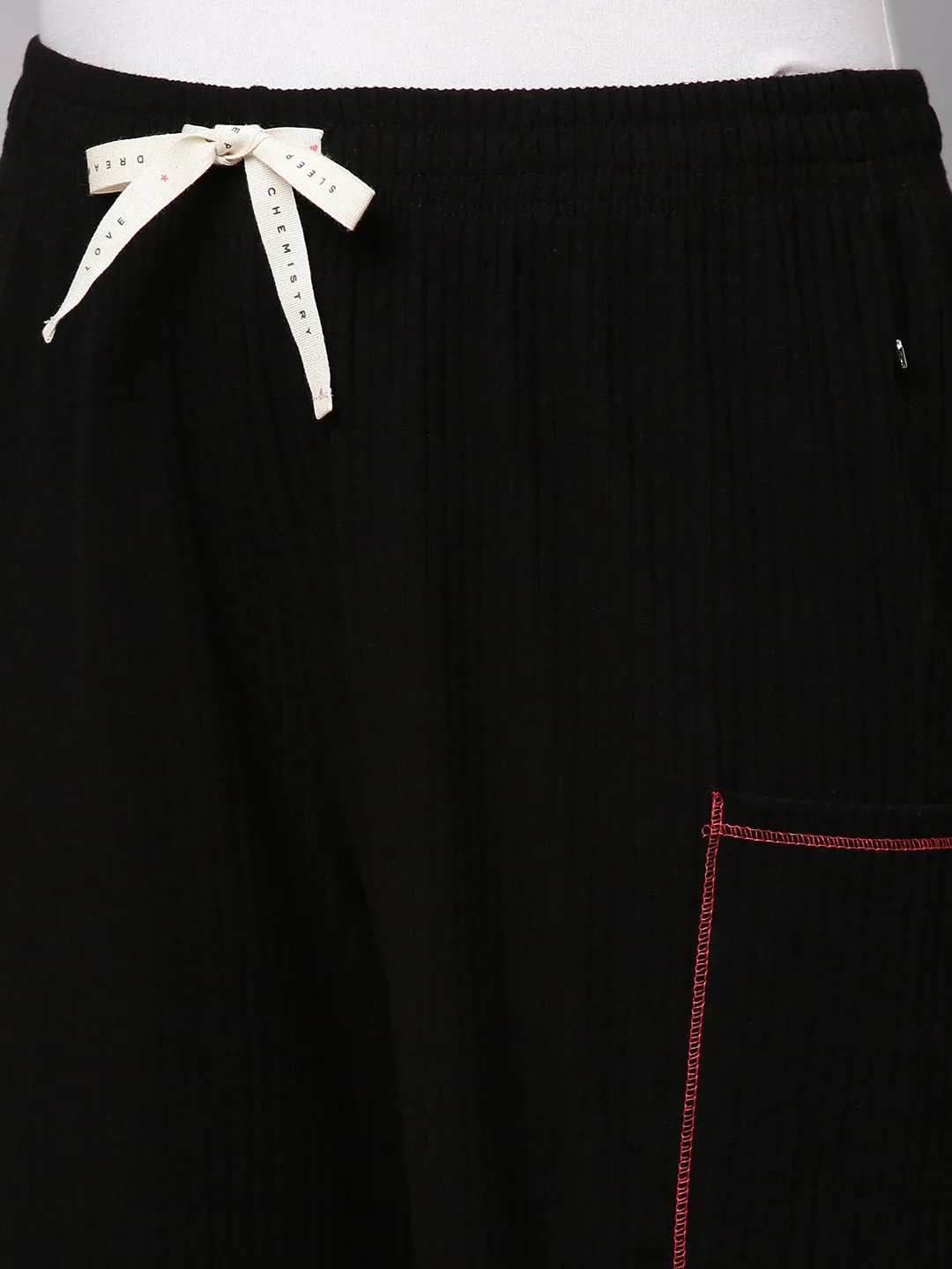 Solid Ribbed Lounge Pants