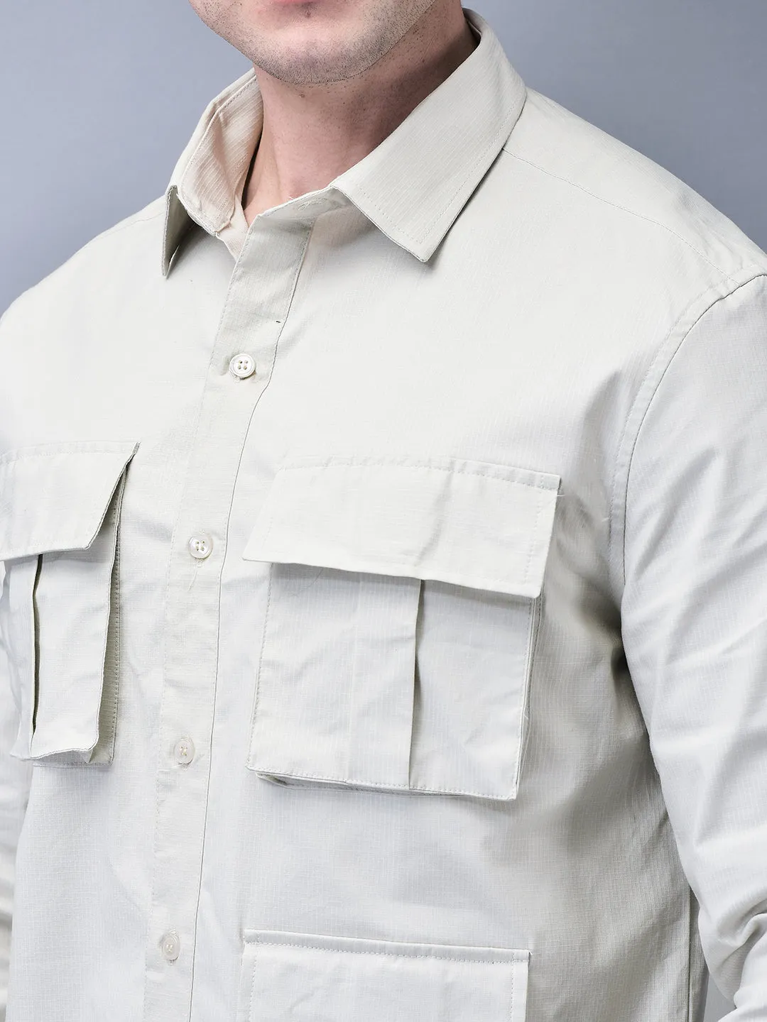 STYLISH BEIGE CARGO SHIRT