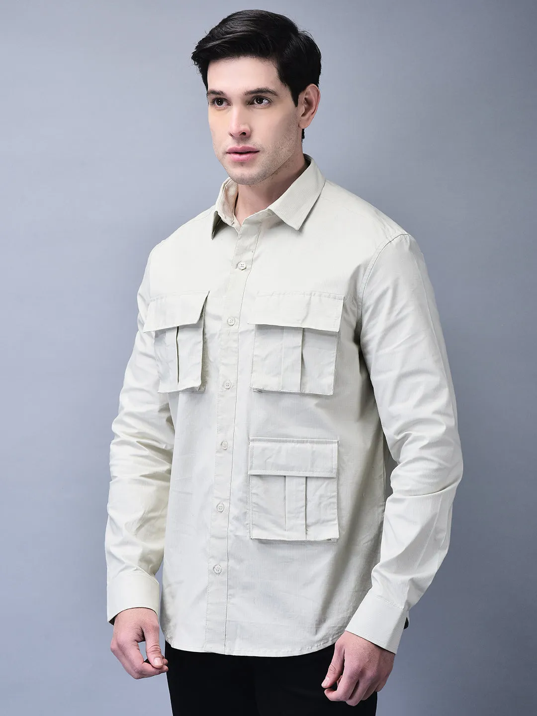 STYLISH BEIGE CARGO SHIRT
