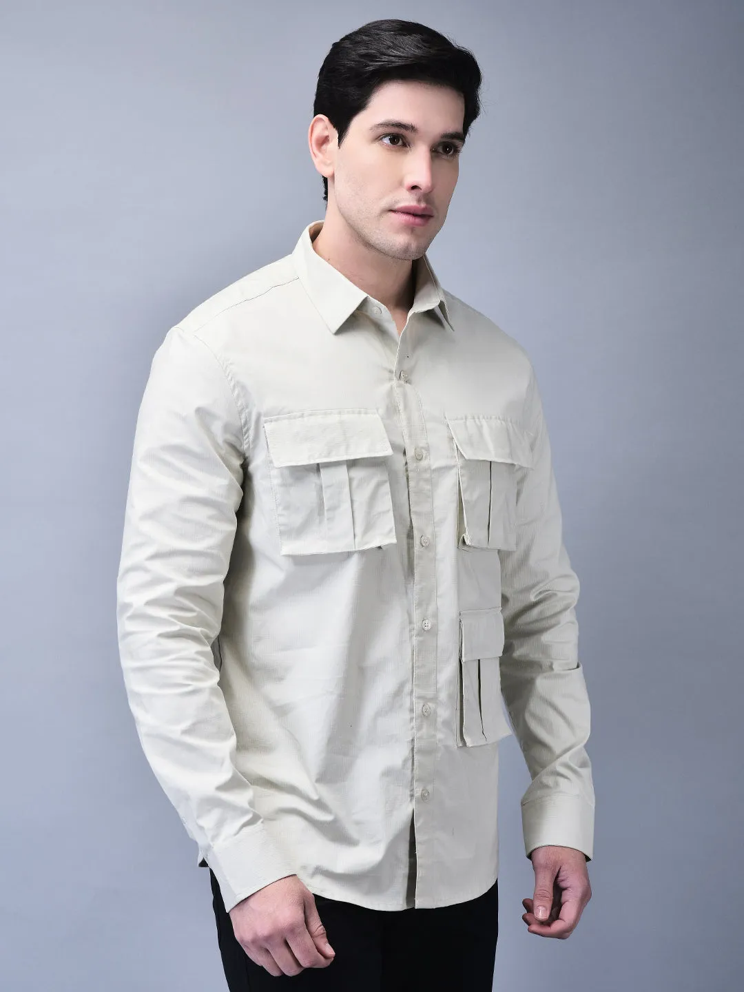 STYLISH BEIGE CARGO SHIRT
