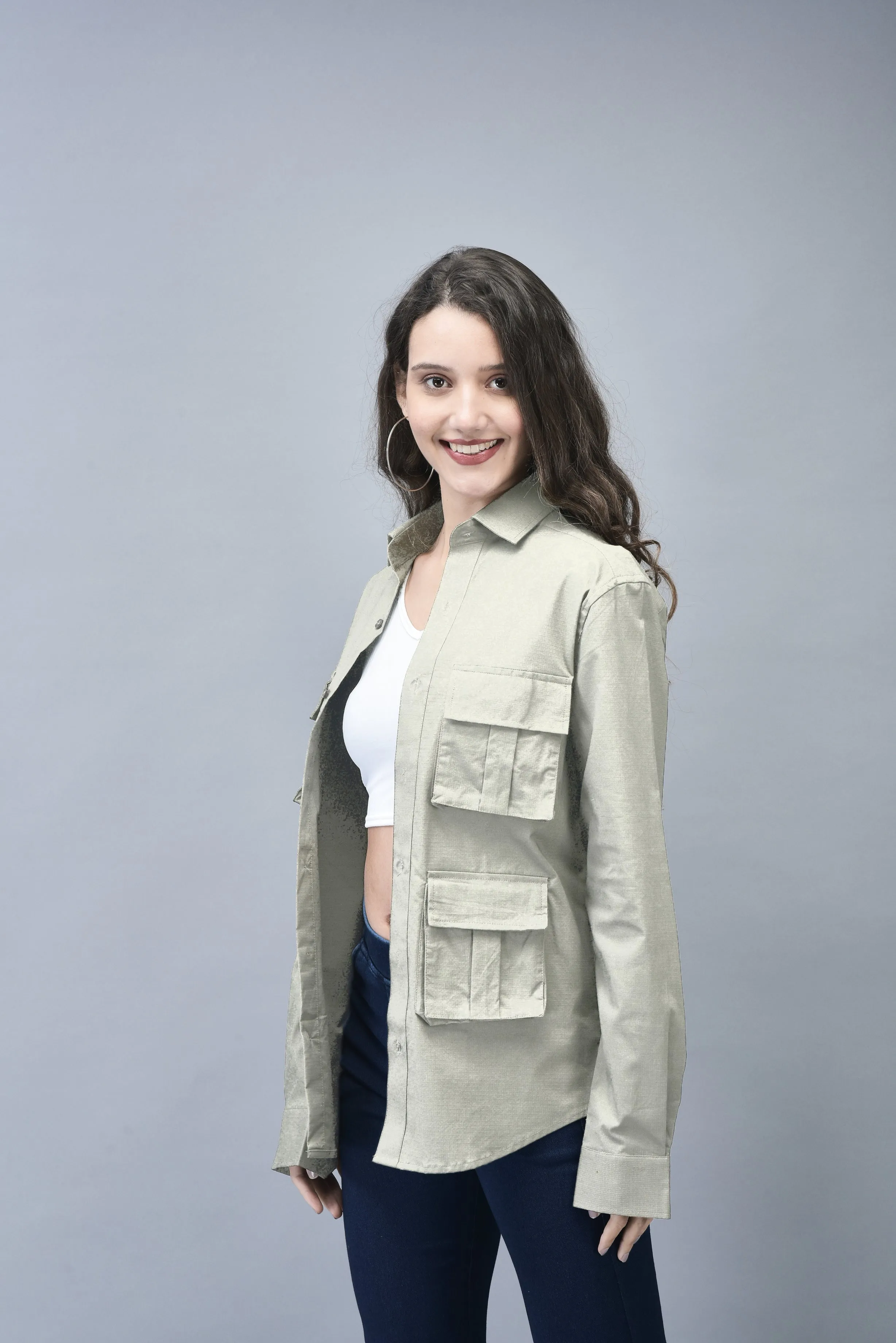 STYLISH BEIGE CARGO SHIRT