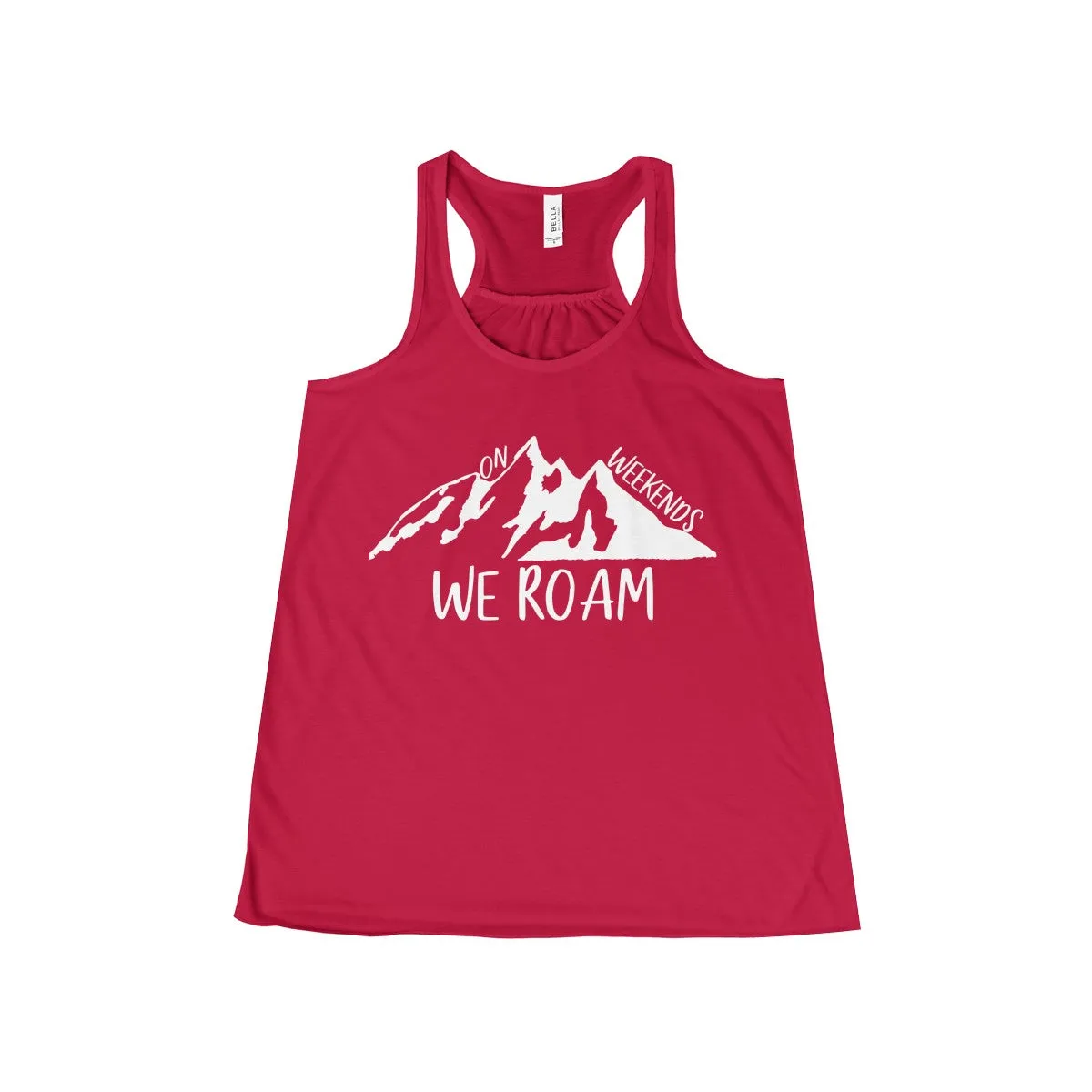 Women's On Weekends We Roam Flowy Racerback Tank