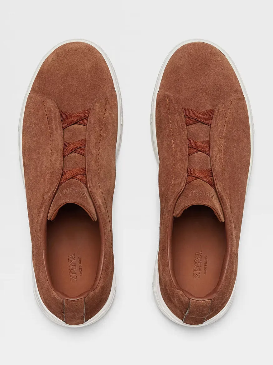 Zegna Tobacco Suede Triple Stitch™ Sneakers