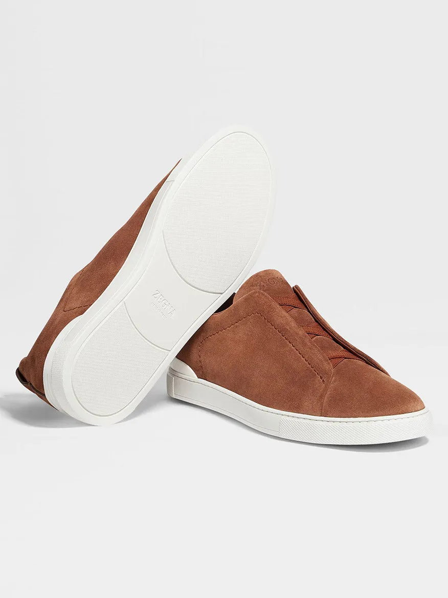 Zegna Tobacco Suede Triple Stitch™ Sneakers