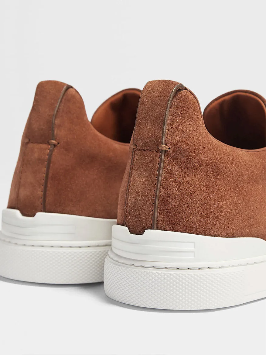 Zegna Tobacco Suede Triple Stitch™ Sneakers