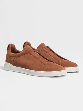 Zegna Tobacco Suede Triple Stitch™ Sneakers